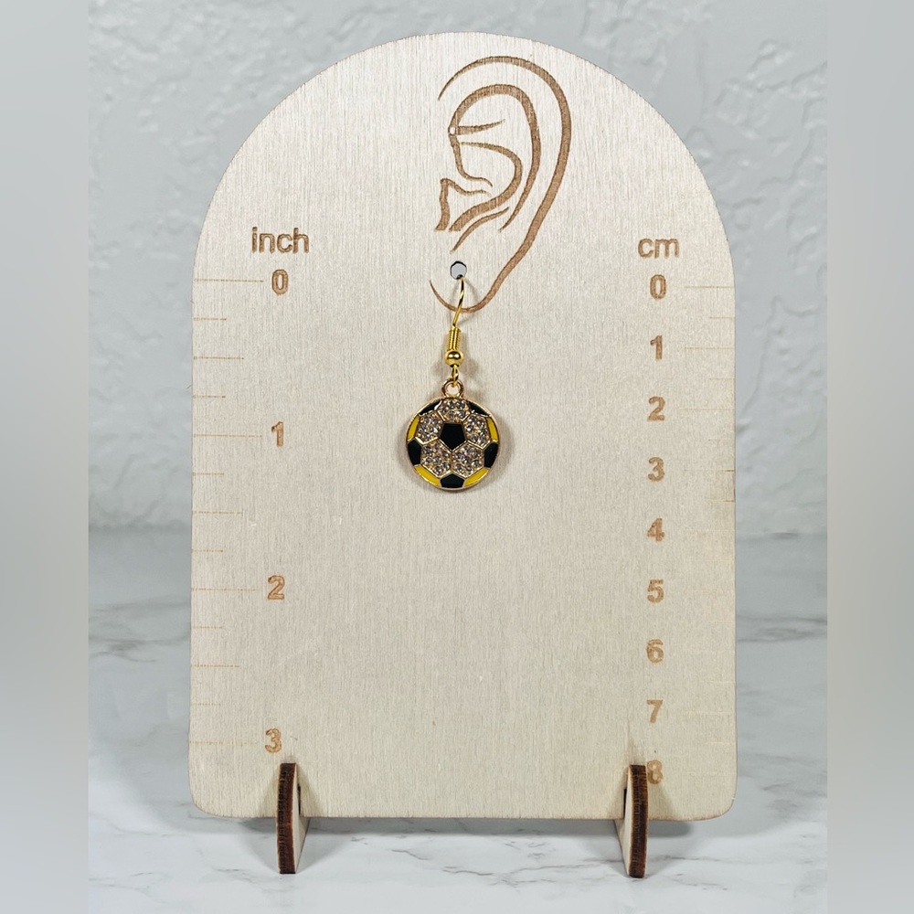 Bling Soccer Ball Earrings - Picture 5 of 8